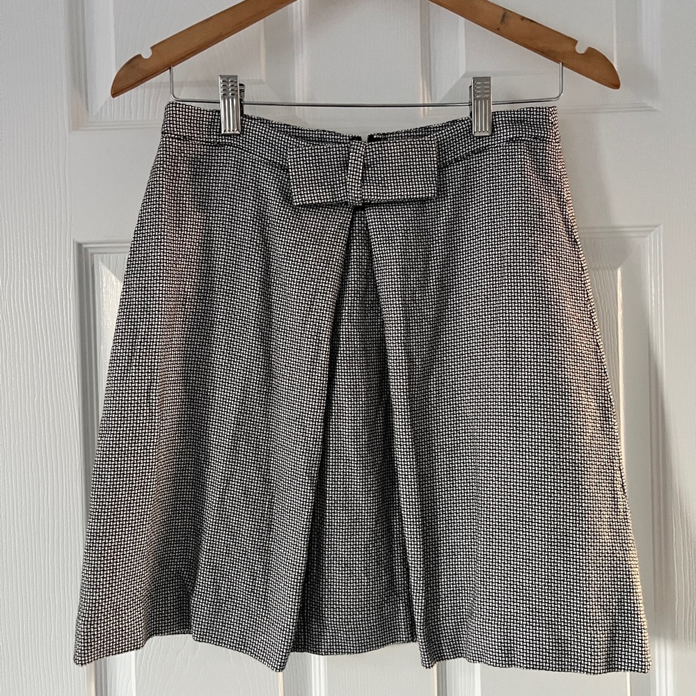 LOFT Black and White A-Line Skirt
